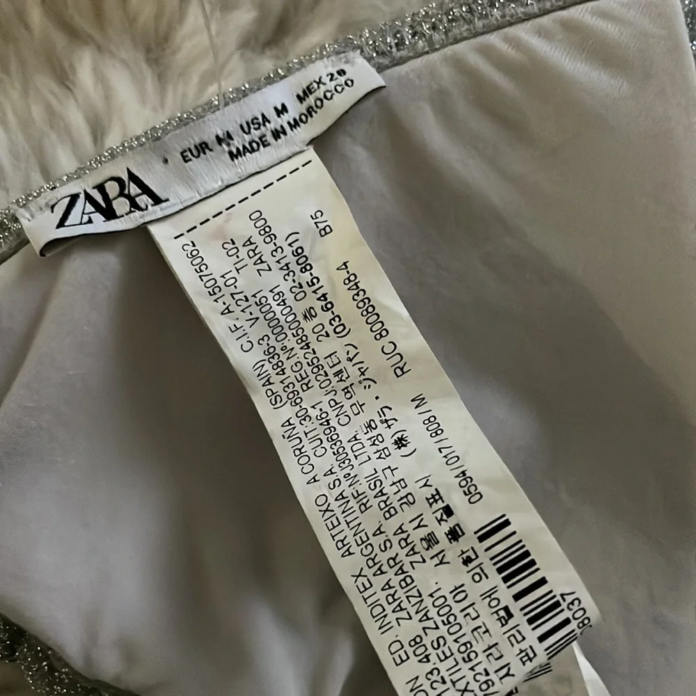 Zara silver sparkly glitter bikini top